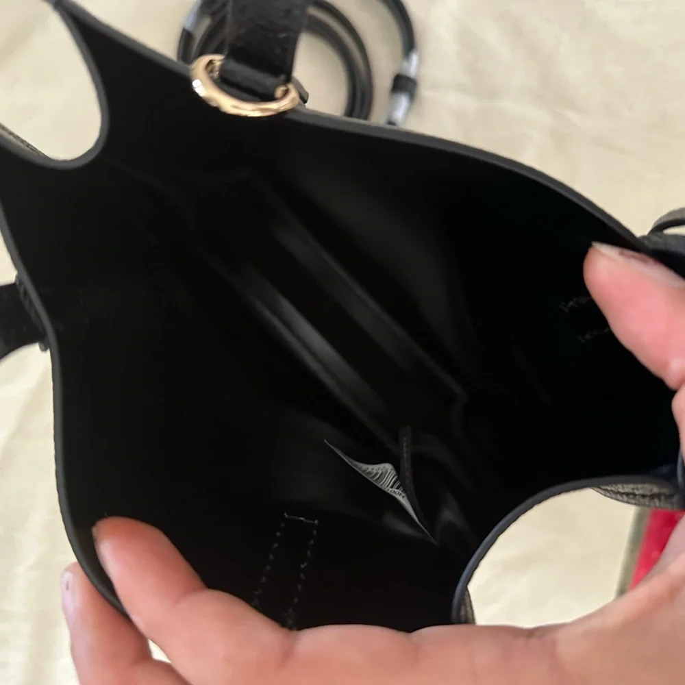 Marc Jacobs Micro Tote Leather HandBag/Crossbody With Detachable Strap-BLACK - Picture 8 of 10